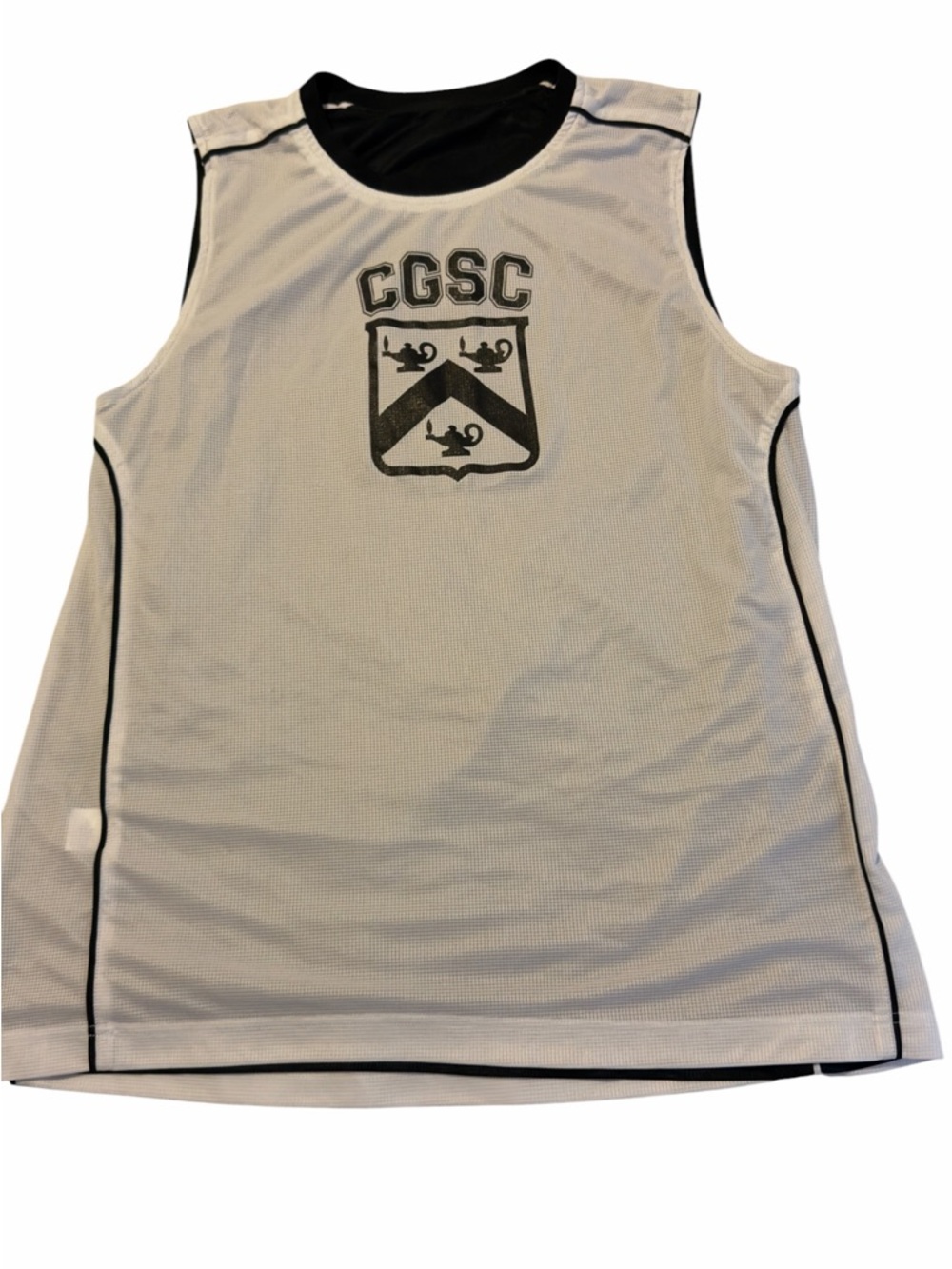Sport-Tek Black / White Athletic Top with White Trim reversible pinnie (003)